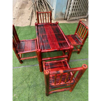 bộ bàn ghế tre hun khói đẹp chắc chắn.kt: H50*D90*R60
