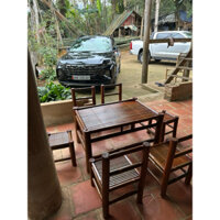 Bộ bàn ghế tre kích thước 60x90 cao 50 1bàn 4 ghế tựa.phù hợp làm bàn trà bang ăn bàn quán cafe