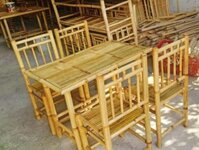 Bộ Bàn Ghế Tre Quán Ăn 4 Ghế Chữ Nhật 60x100cm