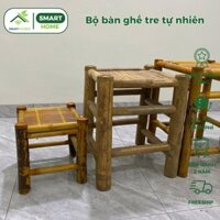 Bộ bàn ghế tre tự nhiên thư giãn trang trí sân vườn, decor quán cà phê nhà hàng SMARTHOMES