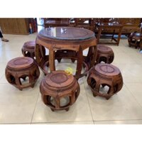 Bộ bàn ghế trống 7 món gỗ cẩm lai – BBG1114