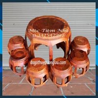 Bộ Bàn Ghế Trống 7 Món Trang Trí Gỗ Hương