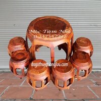 Bộ Bàn Ghế Trống 7 Món Trang Trí Gỗ Hương