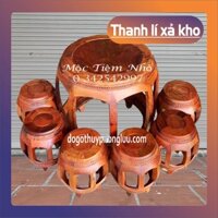 Bộ Bàn Ghế Trống 7 Món Trang Trí Gỗ Hương