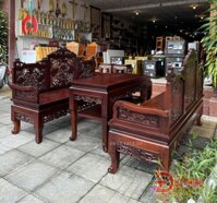 Bộ bàn ghế trường kỷ gỗ căm xe zin 100% siêu VIP