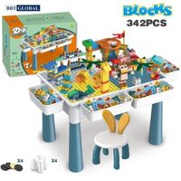 Bộ bàn ghế xếp hình đa năng kèm 342 chi tiết xếp hình cỡ lớn DK-3