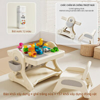 Bộ Bàn Ghế Xếp Hình Đa Năng  Bàn Ghế Trẻ Em Đa Năng Cho Bé Từ 1 Đến 6 Tuổi