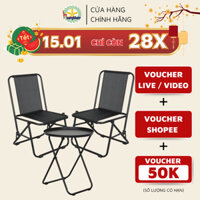 Bộ bàn ghế xếp lưng thấp giá rẻ, bàn ghế gấp gọn dã ngoại picnic cắm trại ngoài trời