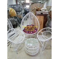 bộ bàn ghế xích đu mây nhựa giá rẻ