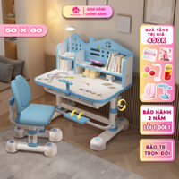 Bộ Bàn học cho bé bàn chống gù C06 Nâng Cấp Home Furniture nâng cấp có tay quay nâng hạ, dày dặn kèm nhiều quà tặng