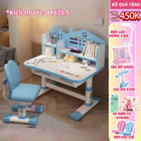 Bộ bàn học cho bé, bàn học chống gù C06 Home Furniture, bàn học sinh cho trẻ em có giá sách tặng kèm nhiều quà tặng