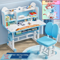 Bộ bàn học cho bé Mazehouse, bàn học chống gù, Bàn học sinh nâng hạ độ cao tặng nhiều quà