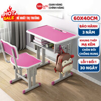 Bộ bàn học cho bé Sakawin S60, Chân đôi chắc chắn chống rung, Nâng hạ chiều cao đinh ốc.