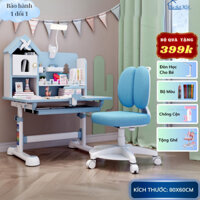 Bộ bàn học chống gù, Bàn học cho bé có giá sách, Bàn học sinh nâng hạ độ cao - Nội Thất MI A