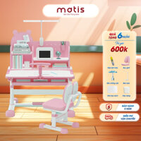 Bộ Bàn Học Chống Gù Cho Bé Matis ST02 Bàn Học Thông Minh Chống Cận Nâng Hạ Độ Cao (Kèm 6 Quà Tặng)