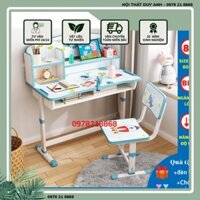Bộ bàn học sinh bàn học thông minh cho bé chống cận chống gù điều chỉnh được độ cao có giá sách ngăn đựng đồ C04
