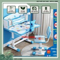 Bộ bàn học sinh bàn học thông minh cho bé chống cận chống gù điều chỉnh được độ cao C03 2 màu xanh hồng