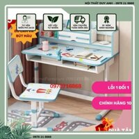 Bộ bàn học sinh C03 - Bộ bàn học cho bé chống cận chống gù điều chỉnh được độ cao có giá sách ngăn đựng đồ HomeFurniture
