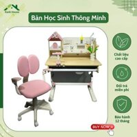 Bộ Bàn Học Sinh Chống Gù, Bàn Học Cho Bé Tiểu Học, Cấp 1, 2 Có Giá Sách, Bàn Học Sinh Nâng Hạ Độ Cao_Bảo Hành 6 Tháng