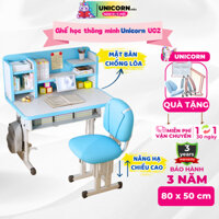 Bộ Bàn học sinh Tiểu học Unicorn U02 Bàn ghế cho bé học Có giá sách Nâng hạ chiều cao
