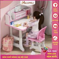 Bộ Bàn Học Thông Minh Chống Gù Lumili K40 Màu Hồng