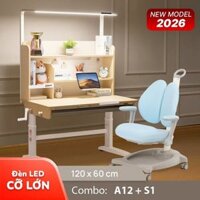 Bộ bàn học thông minh gỗ tự nhiên iSmart A12