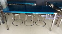 Bộ bàn inox công nghiệp có móc treo ghế