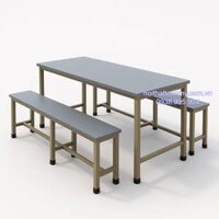 Bộ bàn inox công nghiệp có băng ghế rời