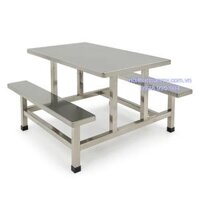 Bộ bàn inox công nghiệp có băng ghế cố định cao cấp