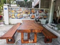 Bộ bàn k3 gỗ me tây dài 2m4 – BMT209