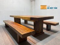 Bộ bàn k3 gỗ me tây nguyên tấm