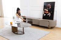 Bộ bàn kệ tivi S2196 - Vân đá mạnh mẽ