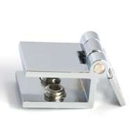 Bộ bản lề tủ kính - tường dùng kính 8mm - 2071 - Hợp kim mạ bóng  gồm 2 bản lề