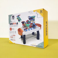Bộ bàn lego đa năng hoa anh đào, Bàn học cho bé kèm-chi tiết Lego