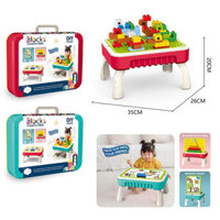 Bộ Bàn Lego Lắp Ráp 4 in 1 kèm bảng vẽ 50 Chi tiết Vinamilk Building Blocks DIY