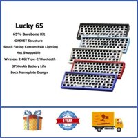 Bộ bàn phím BareBone không dây Weikav Lucky65 65% GASKET RGB Bàn phím nhôm tùy chỉnh có thể hoán đổi nóng