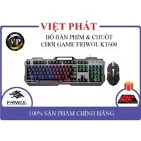 Bộ Bàn Phím + Chuột Có Dây FRIWOL KT600 - Bền Mặt Kim Loại, Đèn Nền RGB + KM TẤM LÓT CHUỘT