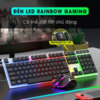 Bộ bàn phím chuột giả cơ gaming có dây led 7 màu dùng cho máy tính laptop Pc
