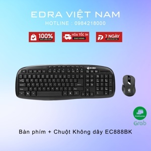 Bộ bàn phím + chuột không dây E-DRA EC888BK
