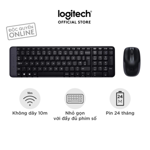 Bộ Bàn Phím Chuột Không Dây Logitech MK215