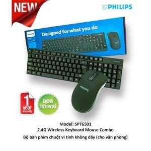 Bộ bàn phím chuột không dây Philips SPT6501