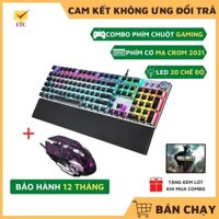 Bộ Bàn Phím Cơ Máy Tính Gaming Full LED 20 Chế Độ Rainbow FZ508 Và Chuột V5 Hỗ Trợ Chơi Game Chuyên Nghiệp Cho Laptop,Pc