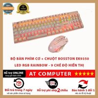 Bộ Bàn phím cơ và chuột Bosston EK9350 - Cơ quang học blue switch - Led rainbow 9 chế độ hiển thị - ATcomputer