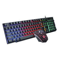 Bộ Bàn Phím Giả Cơ Và Chuột Chuyên Game R8 1910 Led 7 Màu Đen  Tặng 1 Miếng Lót Chuột - Hàng nhập khẩu