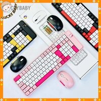 Bộ Bàn phím kèm Chuột Bluetooth Không Dây Chế Độ Kép 100 Chơi Game 1600DPI Cho Máy Tính Laptop - HILUCKYBABY