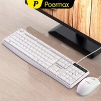 Bộ bàn phím máy tính KM50 kết nối có dây gõ êm nhẹ không gây tiếng ồn