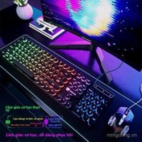 Bộ bàn phím và chuột cảm giác cơ học Máy tính để bàn máy tính xách tay bàn phím phát sáng có dây