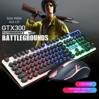 Bộ bàn phím và chuột GTX 300 nút tròn, bàn phím giả cơ, đèn Led 7 màu, bàn phím và chuột độ nhạy cao - K1308