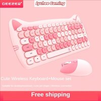 Bộ Bàn Phím Và Chuột Không Dây Mỏng Màu Macaron 2022 Mới