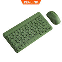 Bộ bàn phím và chuột không dây Pix-link K611, bộ bàn phím và chuột kute nhiều màu để lựa chọn - Hàng chính hãng Hàng nhập khẩu - XANH
